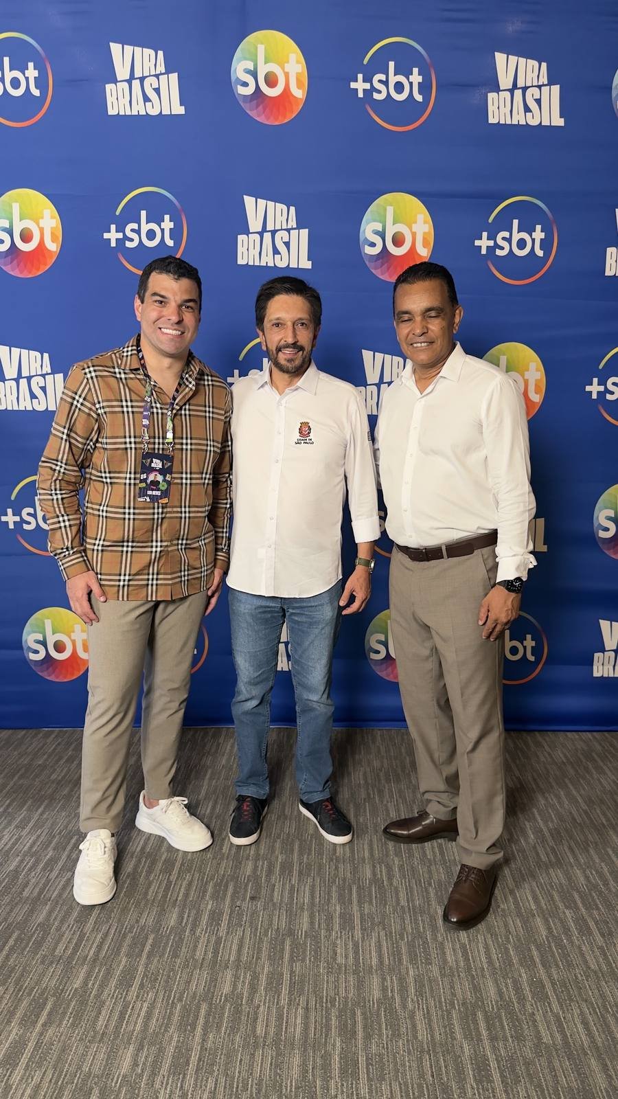 Léo Neves com o prefeito de São Paulo e o secretário municipal de turismo
