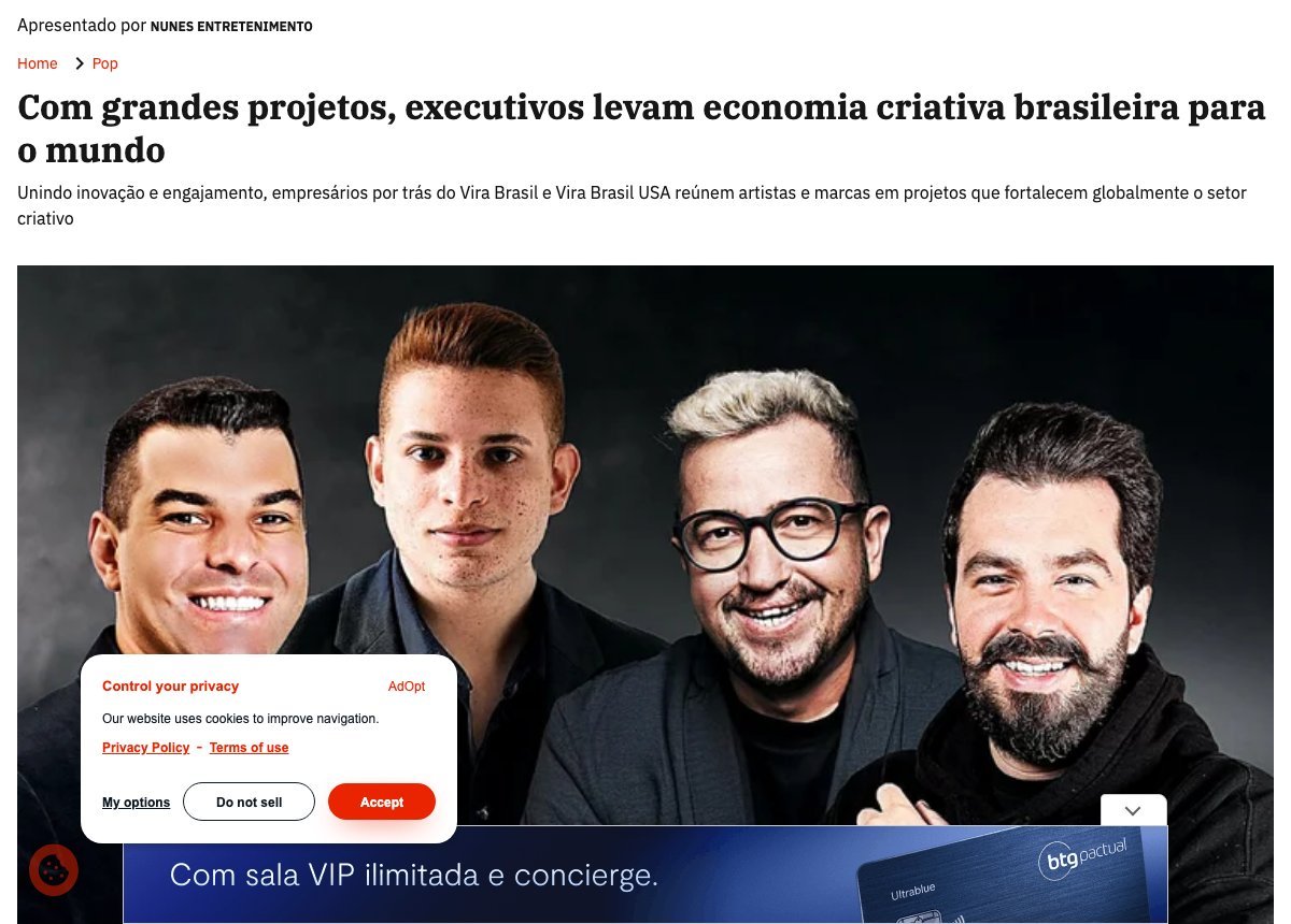 Matéria da Exame — executivos levam a economia criativa brasileira para o mundo