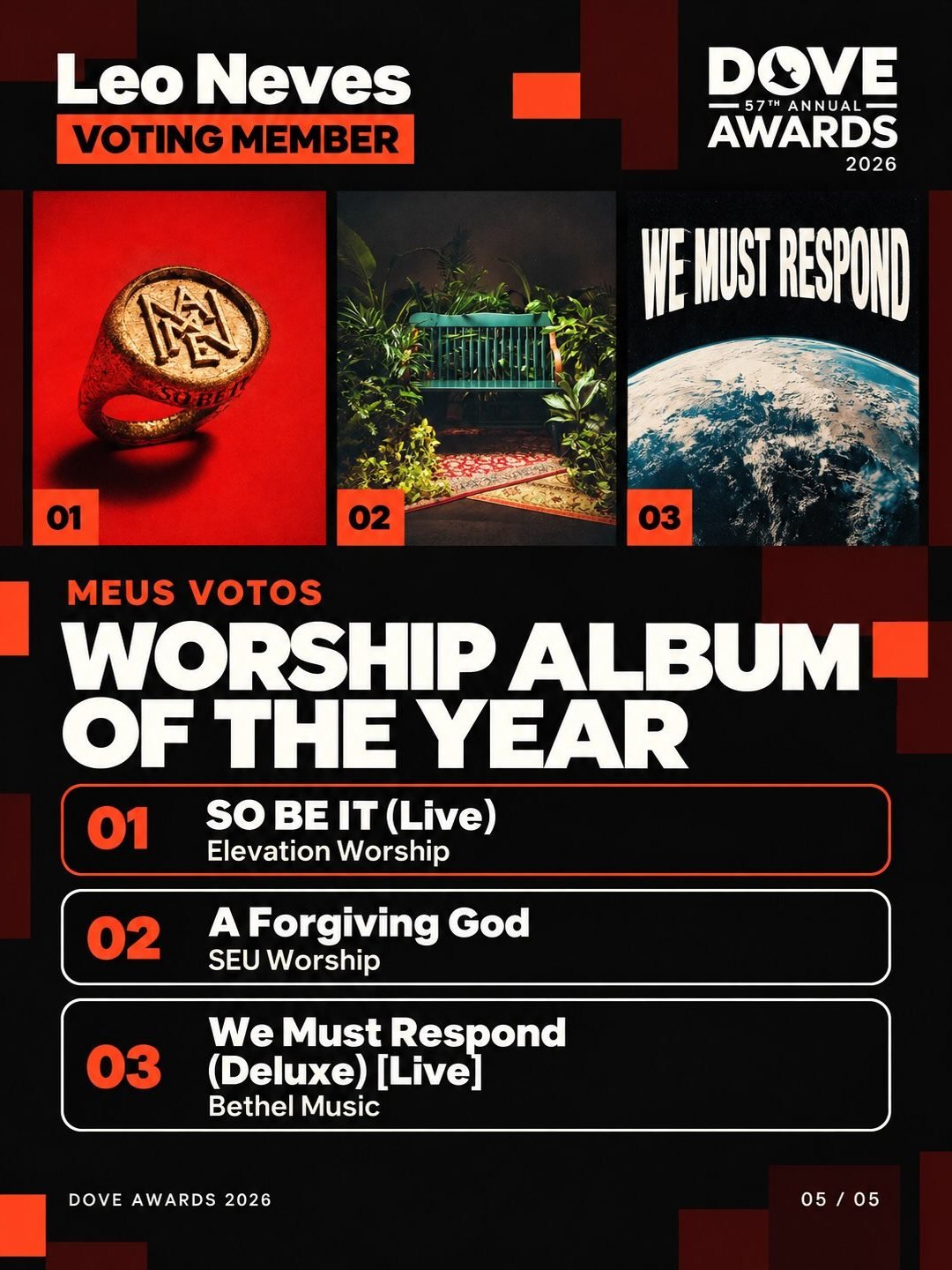 Meus votos para Worship Album of the Year