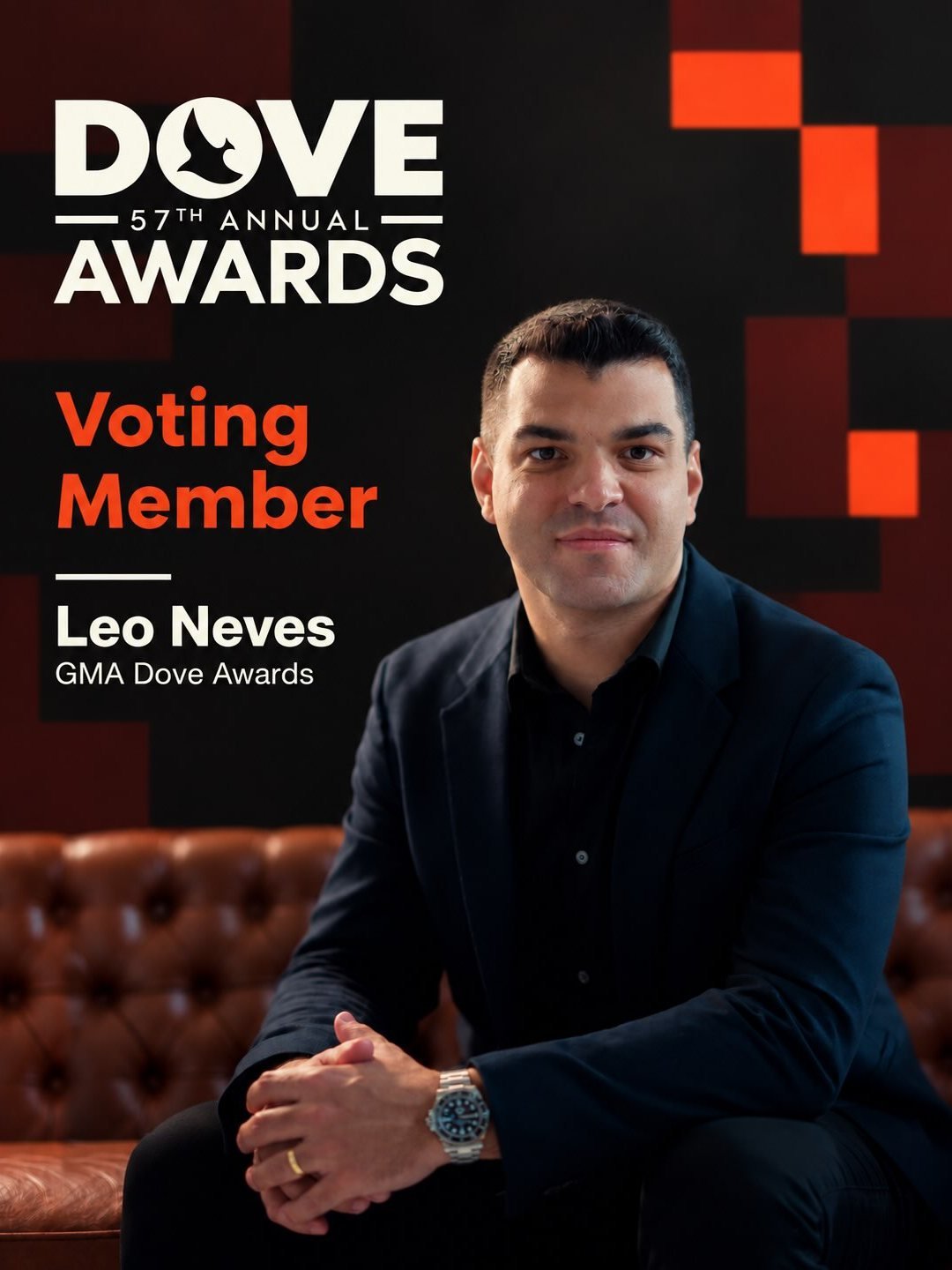 Arte: Leo Neves, Voting Member do 57º GMA Dove Awards